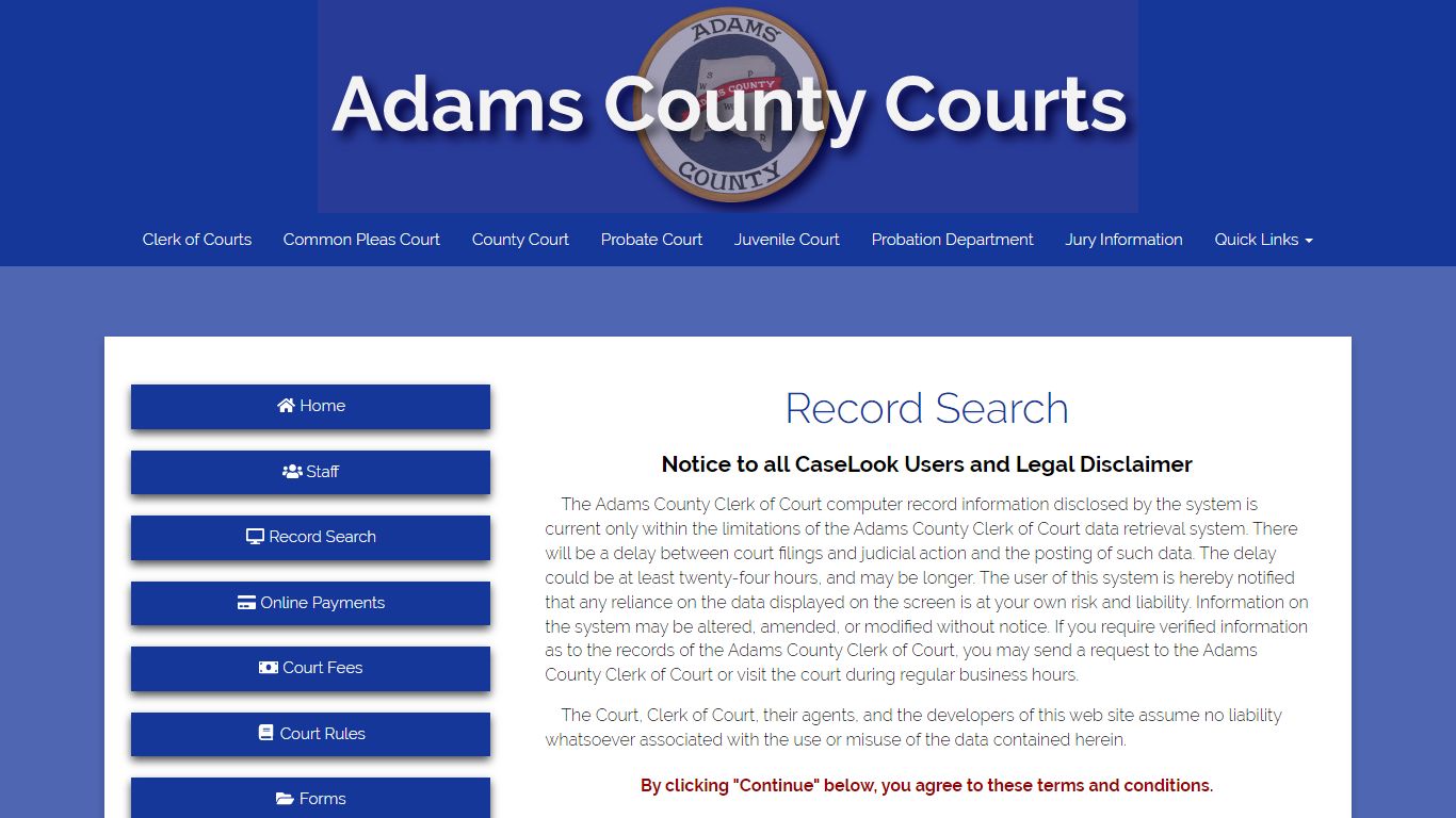 Adams County Clerk of Court - Record Search